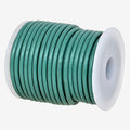 GENIQUE Real/Genuine Round Leather String Cord for Necklace, Bracelets, Jewelry, Kumihimo Braiding, DIY Projects (10 Metres) (3mm, Turquoise)