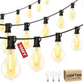 100FT LED Outdoor String Lights with 50+3 Shatterproof Bulbs(Gourd Shape), IP44 Waterproof, Commercial Grade Patio String Lights for Outside Porch Backyard Garden Deck Decor, 2700K Dimmable