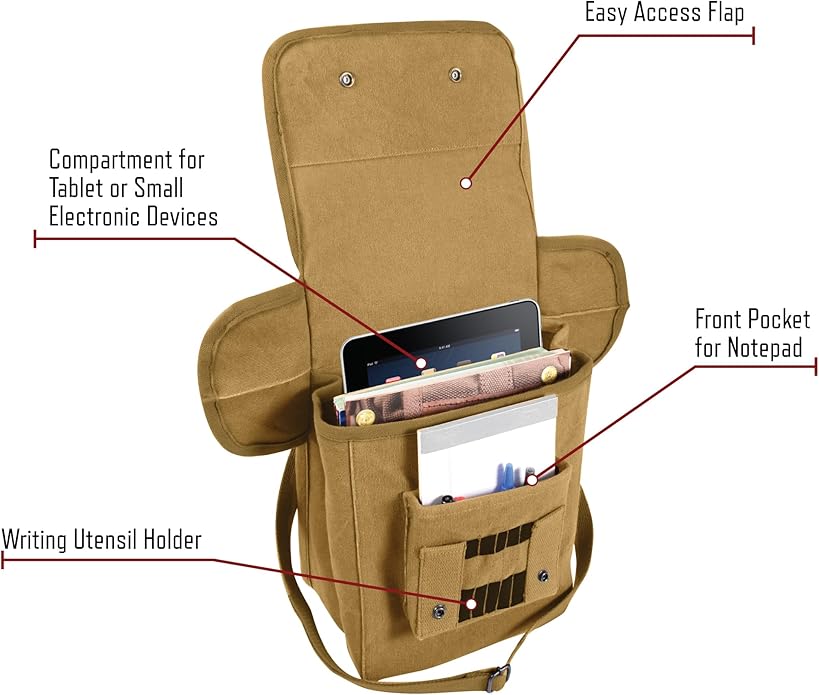 Rothco Canvas Map Case Shoulder Bag – Rugged Crossbody EDC Utility Storage