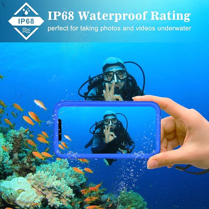 SPORTLINK Waterproof Case for iPhone 11, Full Body Heavy Duty Protection Full Sealed Cover Shockproof Dustproof Built-in Clear Screen Protector Rugged Case for iPhone 11 6.1 Inch Blue