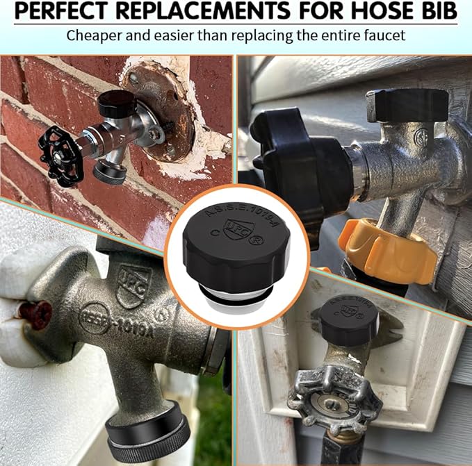 UPC ASSE 1019 A Repair kit(Corase Thread), Outdoor Hose Bib or Faucet Repair Kit, 1PCS Vacuum Breaker 1019-A replacement with 1PCS 3/4"GHT Garden Hose End Cap(Black)