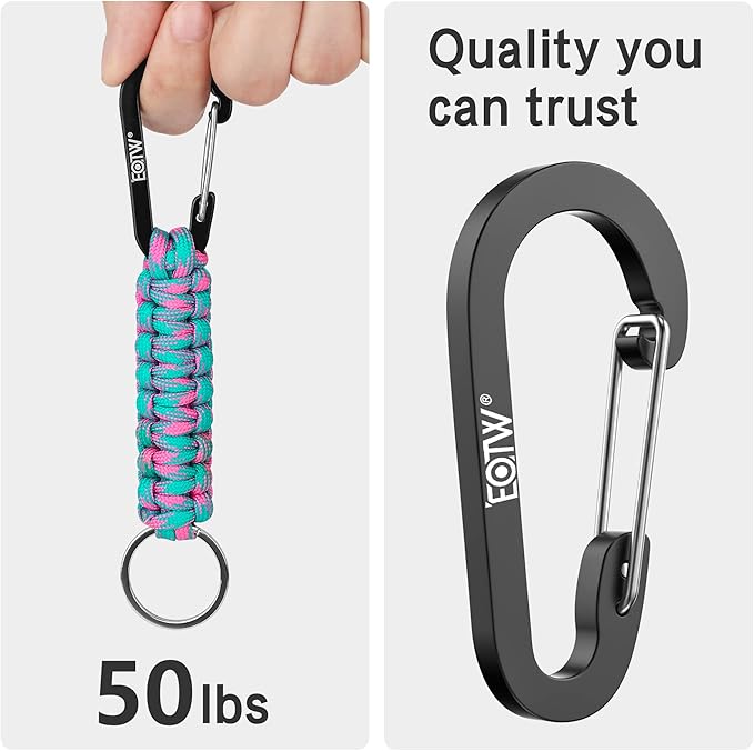 EOTW Paracord Keychain for Men Women Paracord Carabiner Backpack Keychain with Aluminum Clip for Camping Hiking Outdoor Gear