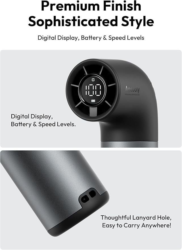Aecooly Portable Handheld Fan, Powerful Turbo Mini Fan, 19000 RPM High Speed Aero Pro, 15H Max Cooling Time, 6 Speeds Aluminum Case, Pocket Rechargeable Personal Small Travel GIfts for Women Men -Grey