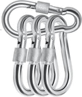 Locking Carabiner Clips, Stainless Steel Spring Snap Hook Locking Carabiner Heavy Duty - 304 Premium Stainless Steel Thumb Screw Carabiner Clip