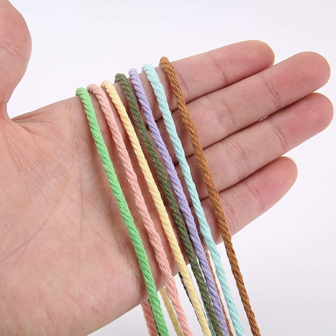 Light Purple Macrame Cotton Cord 3mm x 109 Yards for Wall Hanging, Plant Hangers, Crafts, Knitting, Decorative Projects