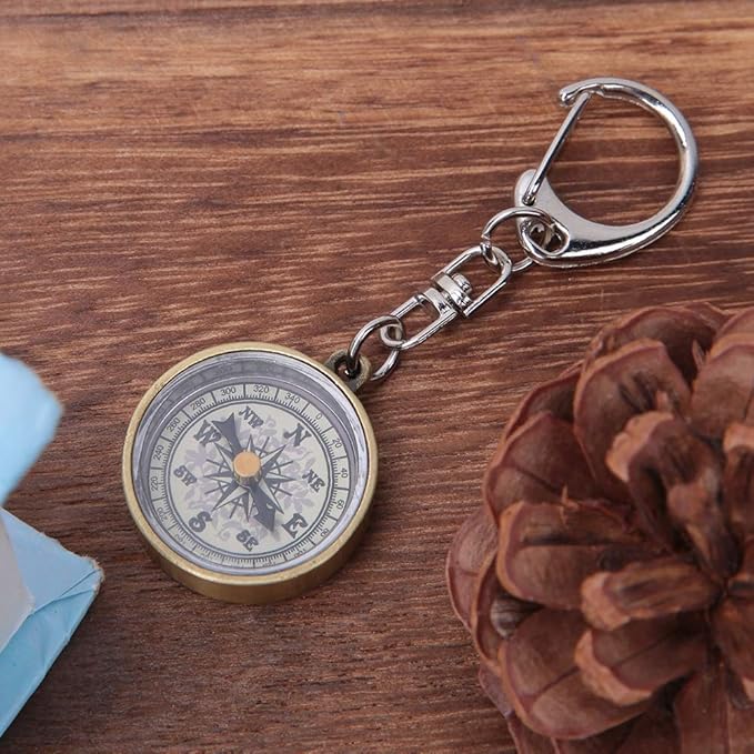 Pocket 2Pcs Outdoor Keychain Keychain for Camping Navigation Direction Tool