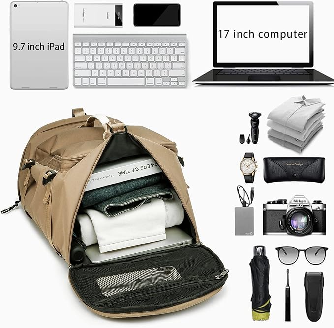 Gym Duffle Bag Waterproof black Laptop Backpack Suitable for Hiking, Fishing, Travel 40L Large Capacity Trendy Cool Lightweight Backpack for Men and Women