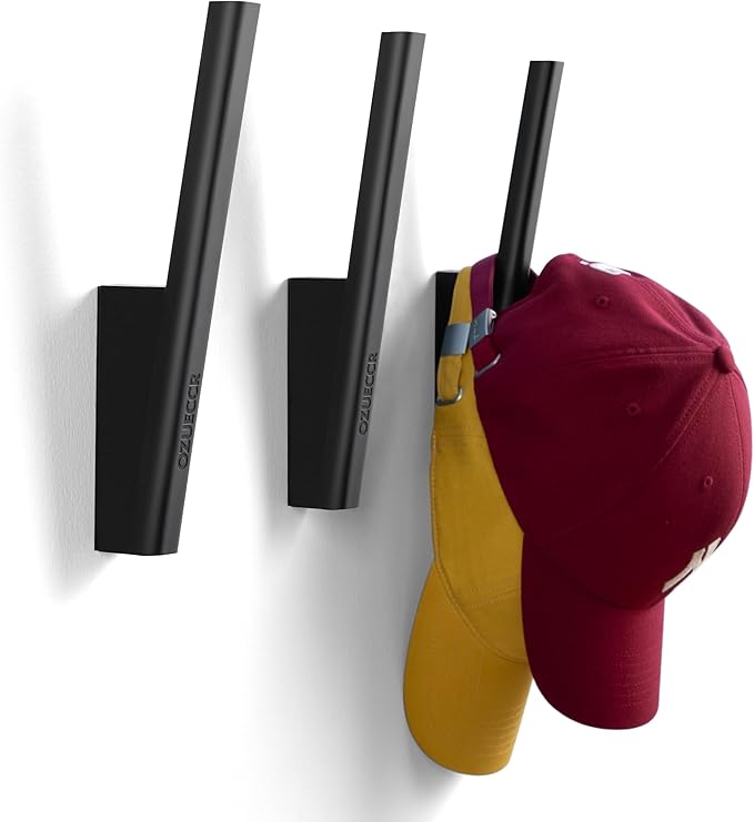 Ozueccr Hat Hook for Baseball Caps – Wall Mounted Vertical Hat Holder, Multi-Purpose Wall Hook, Closet Cap Organizer, Sturdy Compact, Easy to Install