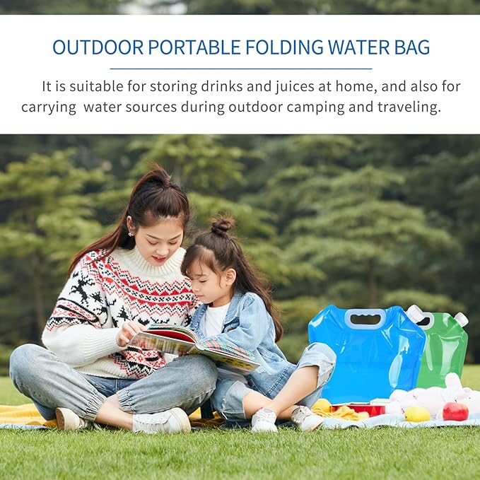 4 Pack 5L BPA Free Collapsible Water Tank Container Portable Lightweight Space Saving Outdoor Folding Water Bag for Sport Hiking Camping Riding Mountaineer