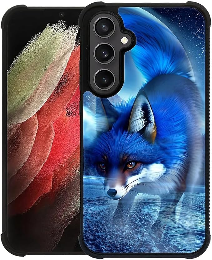 for Samsung Galaxy S23 FE Case, Snowy Mountain Fox Lake Pattern Graphic Design Girl Boy Soft Silicone Hard Acrylic Shock Protection for Samsung Galaxy S23 FE