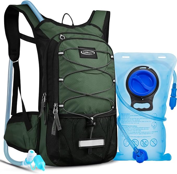 Insulated Hydration Pack Backpack with 3L BPA Free Leak-Proof Water Bladder, Keep Liquids Cool for Up to 5 Hours, Daypack for Hiking, Running, Cycling, Hunting, Climbing