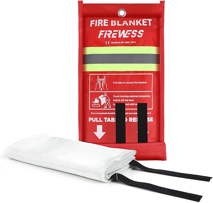 Emergency Fire Blanket, Flame Retardant Fire Blankets Emergency for Home, Kitchen, Car, Office, Grill (Fiberglass-1pack)