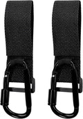 2 PCS UTV Hook for Hanging Headsets, Aluminum Alloy Stroller Carabiner Clips with Adjustable Strap, Multipurpose Roll Cage Hooks for Motorcycle Dirt Bike Scooter Owners (Black)