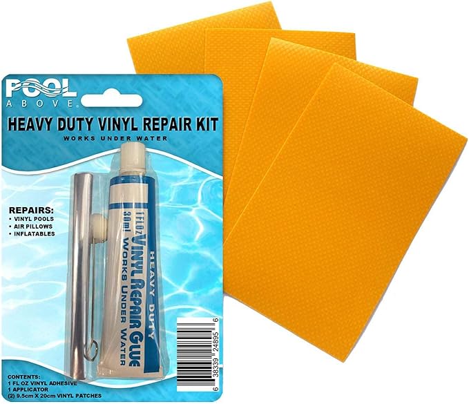 Heavy Duty Vinyl Repair Patch Kit | Vinyl Cement Adhesive Glue and Colored Patches for Inflatables Boat Raft Kayak Air Beds Inflatable Mattress Hole Repair