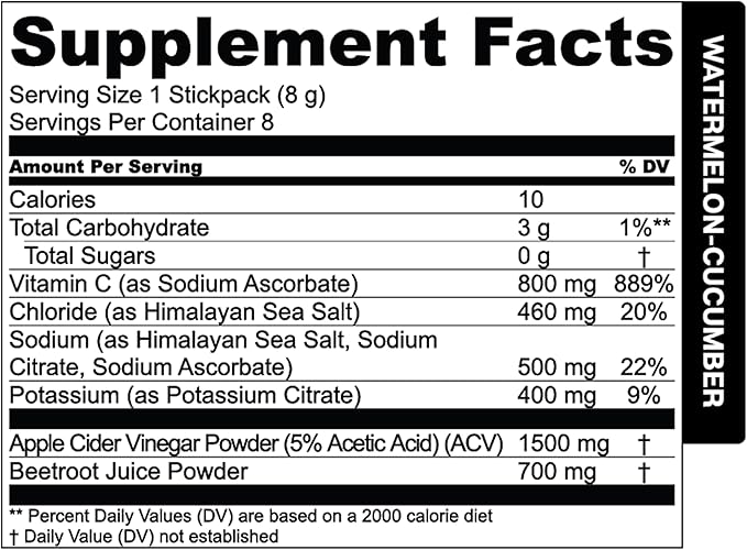 Essential Elements Hydration Packets - Watermelon Cucumber Pack - Sugar Free Electrolytes Powder Packets - 25 Stick Packs of Electrolytes Powder No Sugar - Hydration Drink - with ACV & Vitamin C