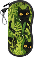 Glasses Case Sunglasses Eyeglass Soft Case Zipper Light Neoprene Pouch with Metal Belt Clip Aesthetic Cute Women Men