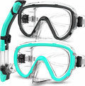 Bairuifu 2-Pack Snorkel Gear for Adults | Enhanced Anti-Fog & Anti-Leak Snorkeling Mask | Breath-Free Dry Snorkel | 180° Panoramic View with Quick-Dry Bags