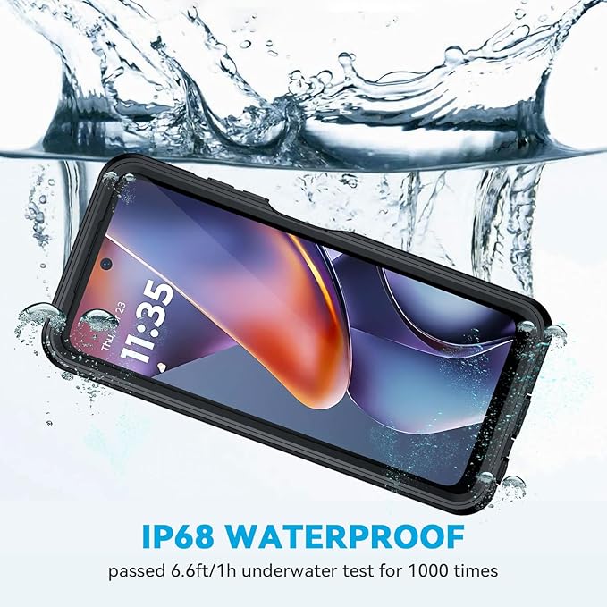 Lanhiem for Moto G 5G 2025 Case, IP68 Waterproof Dustproof Shockproof Case with Built-in Screen Protector, Full Body Underwater Protective Cover for Moto G 5G Only, Black