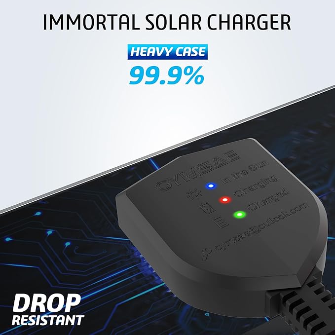 OYMSAE12V Solar Battery Charger ，10W Waterproof Solar Battery Maintainer,Portable Solar Panel Charger with Upgraded MPPT Controller for Car, Motorcycle, Boat, Marine, RV, Trailer, Tractor,Truck, etc