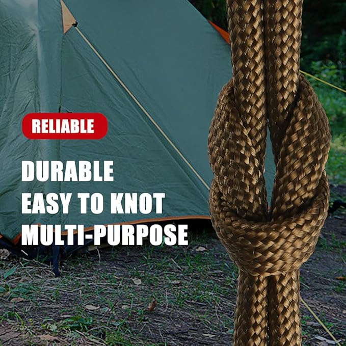 WEREWOLVES 650lb Paracord/Parachute Cord - 9 Strand Paracord Rope - 100', 200' Spools of Parachute Cord, Type III Paracord for Camping, Survival