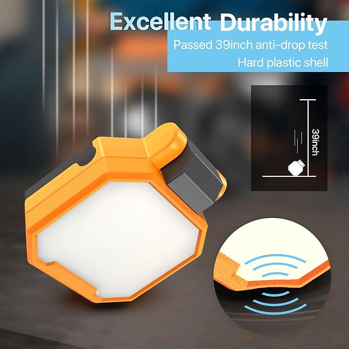 HYPERLITE Rechargeable Work Light - 2Pack 40W 4000Lumens - Valentine's Gifts for Men Dad Him - Hanging Hook Folding Portable Magnetic Work Light - Mechnic Light for Car Repairing Camping Emergency