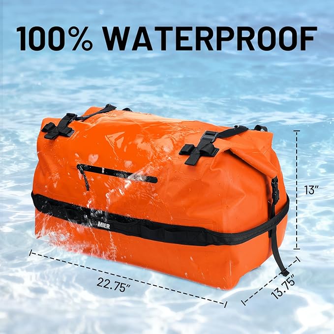 MIER Waterproof Duffel Bag Motorcycle Dry Bag Backpack Large Roll-Top Heavy Duty Dry Duffle Bags for Kayaking Camping Boating Gym Beach Cruise Ship, 60L/80L