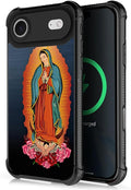 for iPhone 17 Air Case,for MagSafe Graphic Design for Girl Boy Soft Silicone Hard Acrylic Shock Protection Designed for iPhone 17 Air Red Virgen Guadalupe Pattern