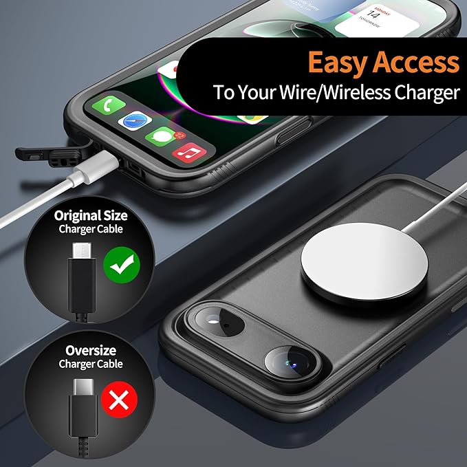 Cozycase TOP Waterproof Case for iPhone Air - Military Heavy Duty 360 Shockproof Full Body with Screen Camera Protector Double IP68 Water Dust Drop Proof Hard Rugged Tough Front Back Slim Cover
