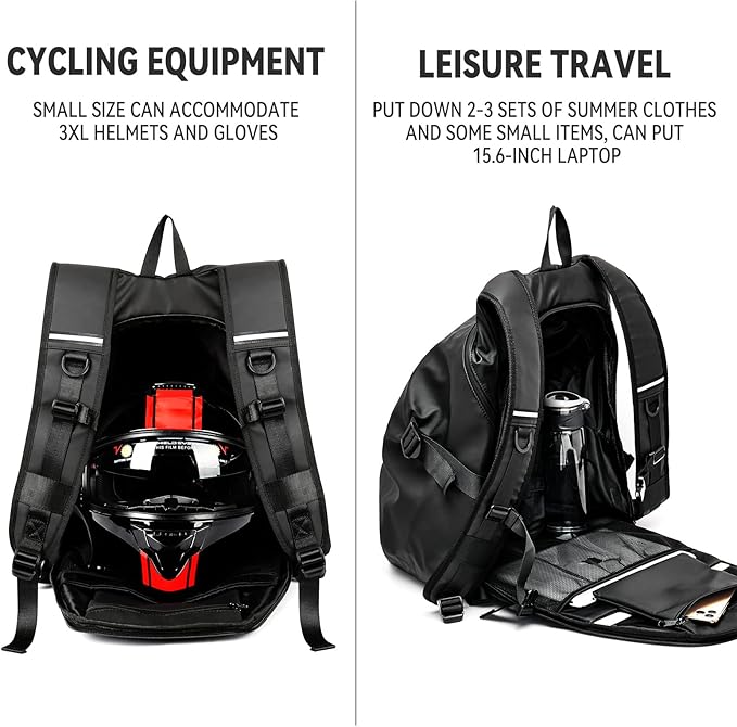Motorcycle Backpacks for Men and women,Waterproof Helmet Backpack,Motorcycle Dirt Bike Accessories,motorcycle gear Seat Bag Tail Bag