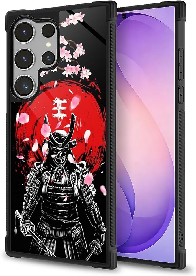 for Samsung Galaxy S26 Ultra Case,Graphic Design for Girl Boy Soft Silicone Hard Acrylic Shock Protection Designed for Samsung Galaxy S26 Ultra Sakura Japanese Samurai Pattern