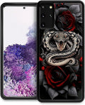for Samsung Galaxy S20 Plus Case, Entwined Rose Snake Pattern Graphic Design Girl Boy Soft Silicone Hard Acrylic Shock Protection for Samsung Galaxy S20 Plus