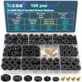 KEZE 106 PCS 10 Size Faucet Washers Assorted Kit with Brass Bibb Screws Assortment Flat and Beveled Rubber Washer for DIY Outdoor Faucets Stem Leak Worn Out Seal Repair
