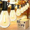 REEMEER 60FT Outdoor String Lights S11 LED Patio with 17 Plastic Bulbs(1 Spare),Waterproof Connectable Hanging Lights for Backyard Porch Balcony Party Decor