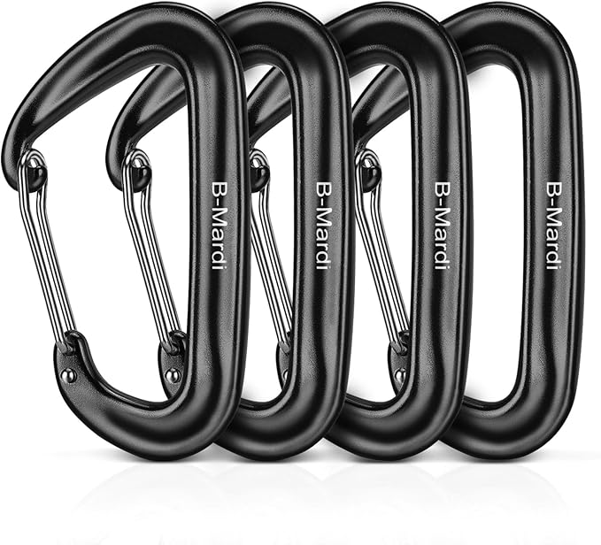 B-Mardi Carabiner Clips Heavy Duty 12kN (2697 lbs)-Lightweight Locking Carabiners for Camping, Hiking, Hammock, Dog Leash Harness, Outdoor and Gym etc, Keychains& Utility