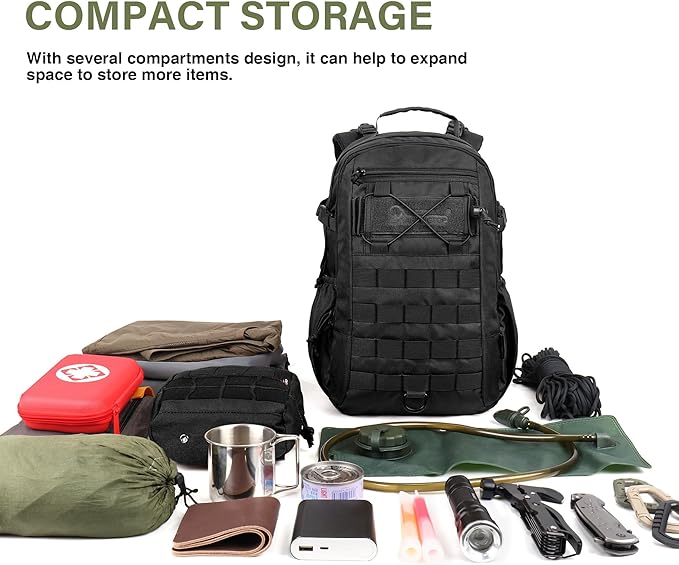 Mardingtop Small Military Tactical Backpack for Men 20L Molle Rucksack EDC Daypack for Hiking,Travel,Camping, Hunting