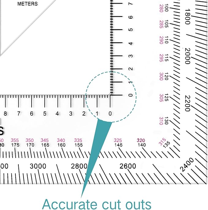 Zonon 2 Pcs 5 Inch Military Map Protractor Military Style Utm/mgrs Coordinate Scale Map Perfectly Cut Land Navigation Protractor Maps Reading and Grid Coordinate Reader