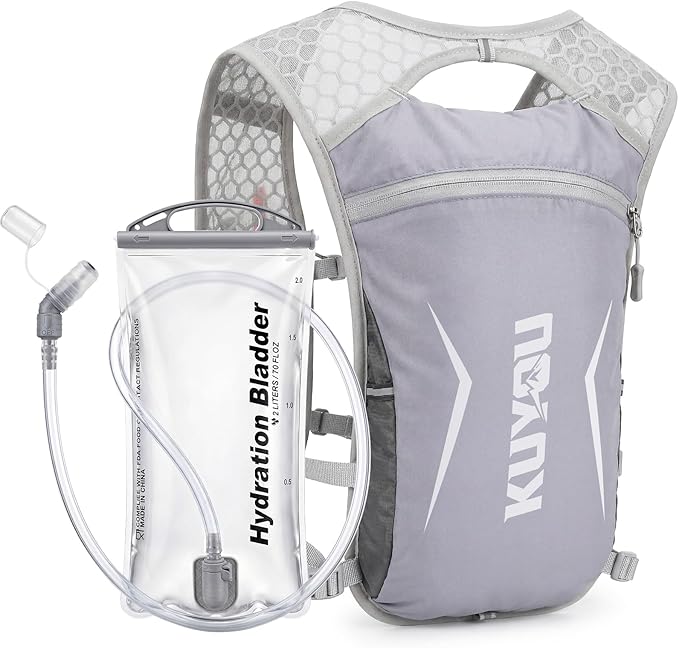 KUYOU Running Vest for Women & Men, Lightweight Hydration Backpack with 2L Water Bladder, Water Backpack for Trail Running, Hiking, Cycling & Marathon