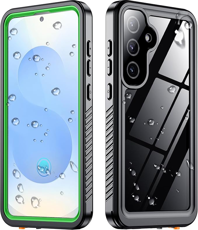 SPIDERCASE Designed for Samsung Galaxy S25 Case Waterproof,Built-in [ Screen + Camera Lens Protector][IP68 Underwater] Full Protection Heavy Duty Shockproof Anti-Scratched Phone Case, Green