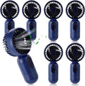 Rossesay 6 Pcs Mini Portable Fan Bulk Cute Handheld Lightweight Small Little Personal Hand Eyelash Fan 3 Speeds USB Rechargeable for Women Men Indoor Outdoor Makeup Travel (Navy Blue)