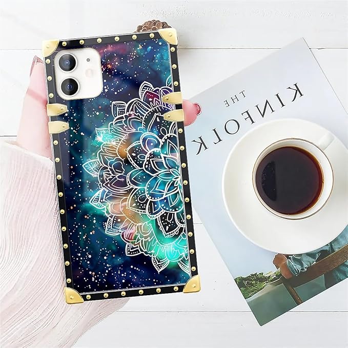 Compatible with iPhone 11 Case, Starry Sky Colourful Mandala Luxury Golden Decoration for Girl Women Soft TPU Shockproof Protective Hard PC Back for iPhone 11