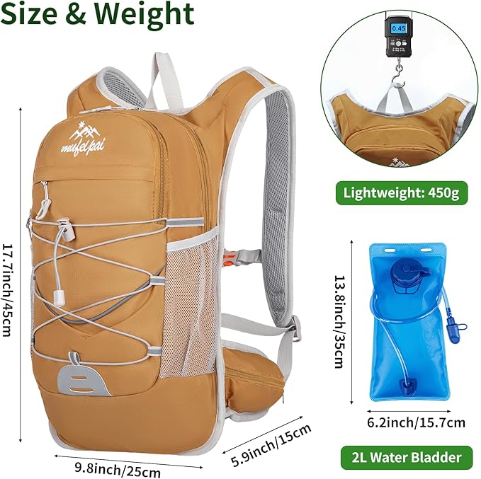 Hiking Backpack, 20L Hiking Backpack for Women & Men,Small Travel Daypack for Running, Cycling, Climbing, Camping, Biking (Yellow)