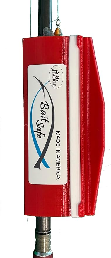 Bait Safe Lure cover/Protector, Patent Pending easy on/Off system, Saltwater Resistant Fishing Gear, Protects & Organizes Lures (Red, Large)