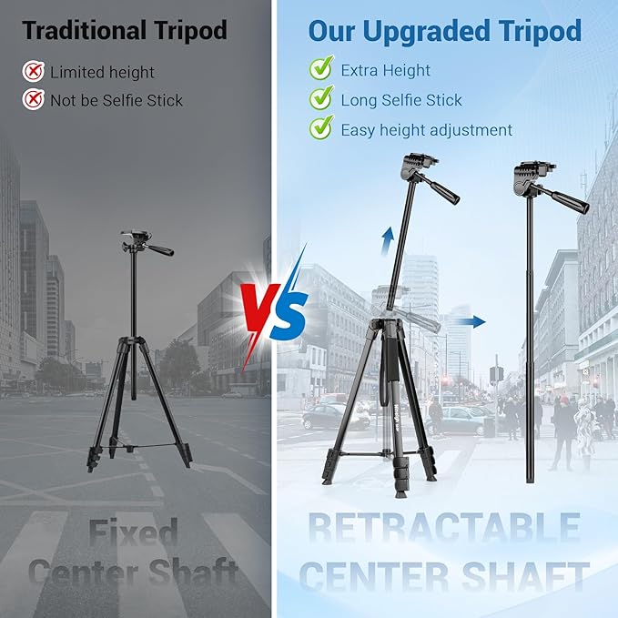 Phone Tripod, 83” Cell Phone Tripod for iPhone, Tall Tripods Selfie Stick with Remote Extendable Phone Holder Stand for Camera Photo Video Recording