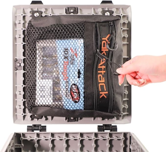 YakAttack 13" Dual Compartment Mesh Storage Bag | Compatible with BlackPak Pro & ShortStak | Heavy-Duty Quick-Dry Mesh with Two Zippered Compartments | Kayak Storage Accessories Organizer