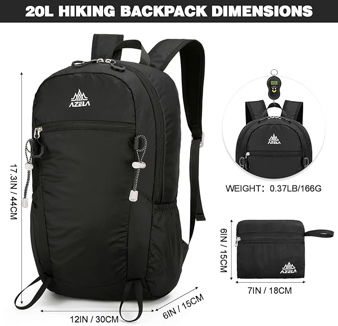 Seektop 20L Ultra Lightweight Small Hiking Backpack, Water-Resistant Packable Daypack for Hiking Travel Men Women