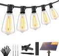 Brightever 75FT Solar String Lights Outdoor Waterproof with Remote, 34+1 Shatterproof ST38 LED Bulbs, 3 Lighting Modes & Warm White, Dimmable Outdoor Solar Lights for Backyard, Bistro, Deck