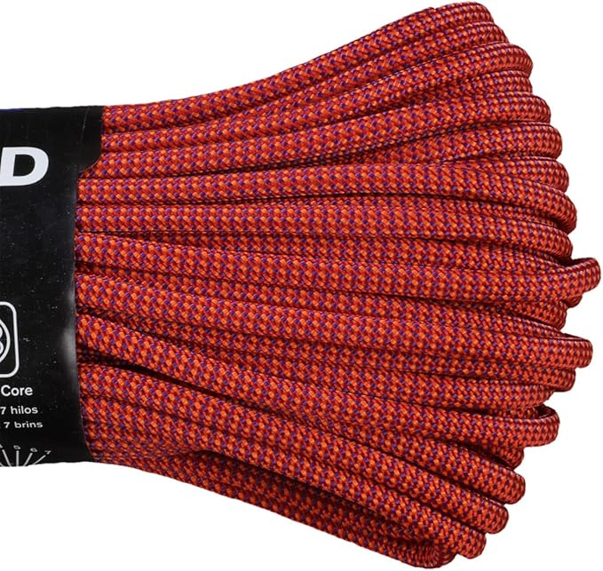 Atwood Rope MFG Color Changing 550 Paracord 100 Feet 7-Strand Core Nylon Parachute Cord Outside Survival Gear Made in USA | Lanyards, Bracelets, Handle Wraps, Keychain