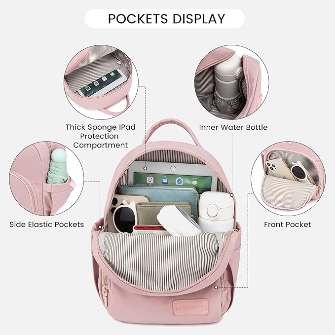 LOVEVOOK Mini Backpack for Women Light Weight Small Waterproof Backpack Purses Daily Backpack… | Light Weight
