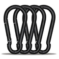 Large Carabiner Clip Hook, 5.5 inch 4 pcs Black Heavy Duty Spring Snap Hook Key Chain, Carabiners Clips for Outdoor Camping, Swing Set, Hammock, Hiking Travel, Fishing, Quick Link Keychain