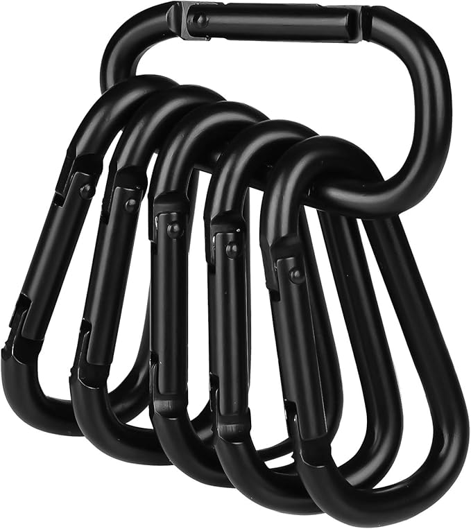Booms Fishing CC2 Carabiner Clip, 2.3" Small Carabiner Keychain, Multi-use Aluminium D Ring Caribeener Clips
